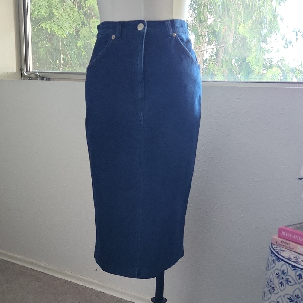 Fendi Classic Blue Midi Skirt
